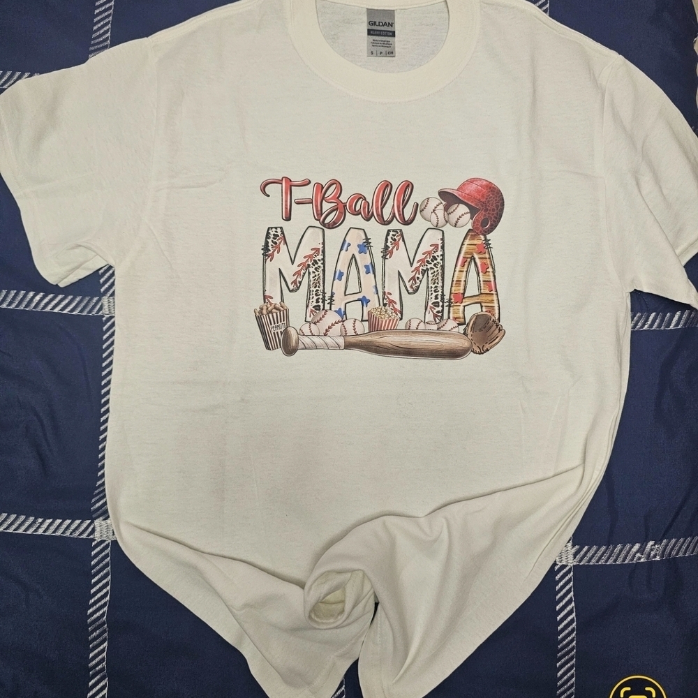 Gildan White T-Ball Mama Graphic Tee